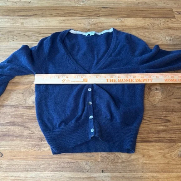 Boden Cashmere Cardigan Sweater Women’s 4 Dark Blue Button Up Long Sleeve - Picture 7 of 10